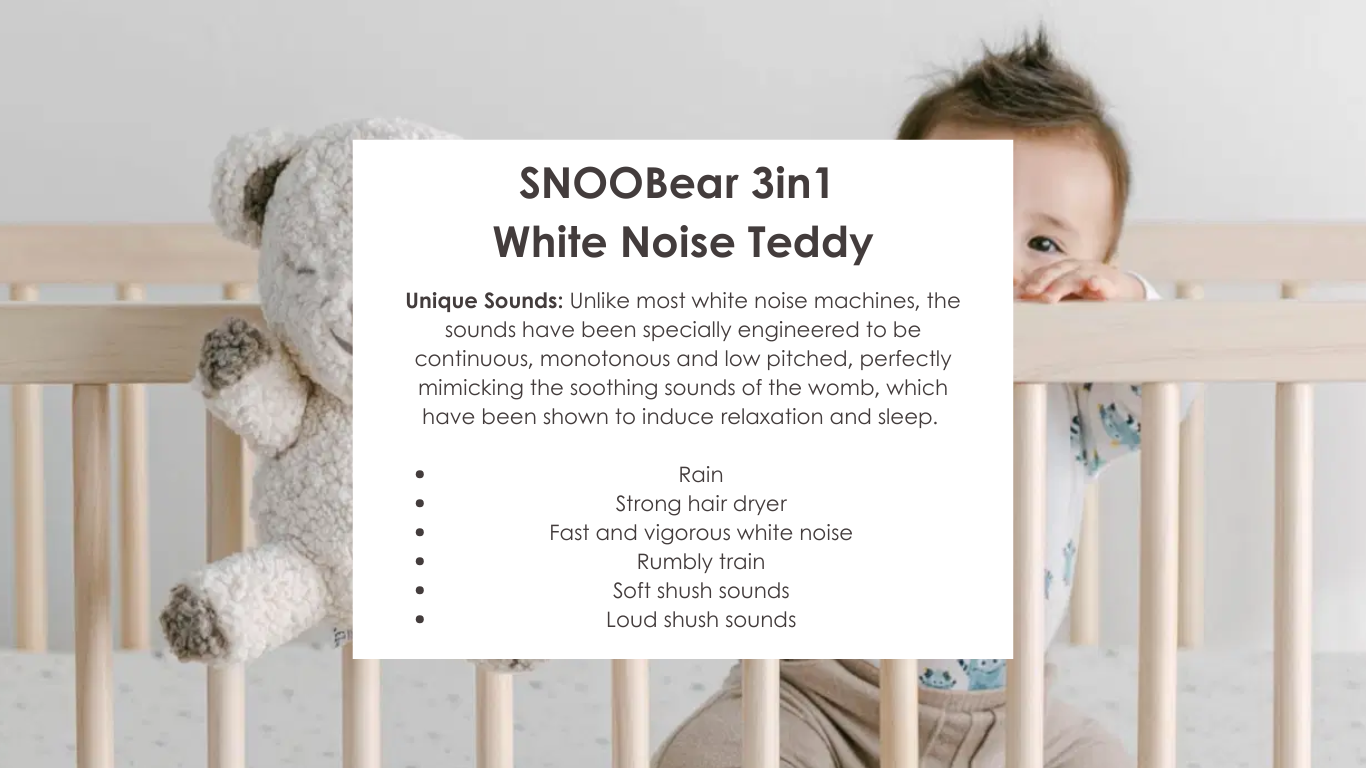 Happiest Baby SNOOBear white noise teddy sound options