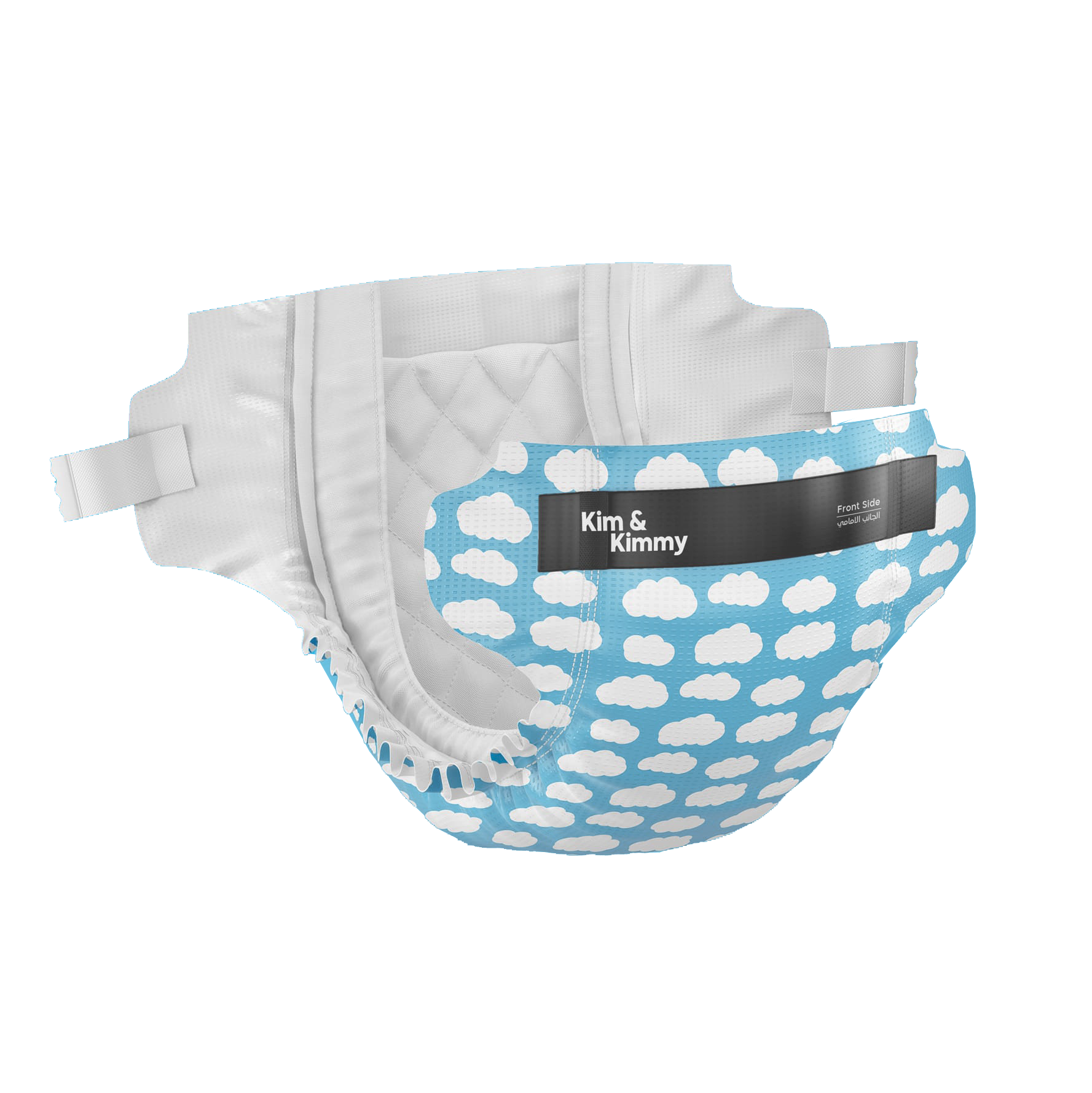 Kim & Kimmy Nappy (Little Clouds) - nappy no background - diapers - nappies