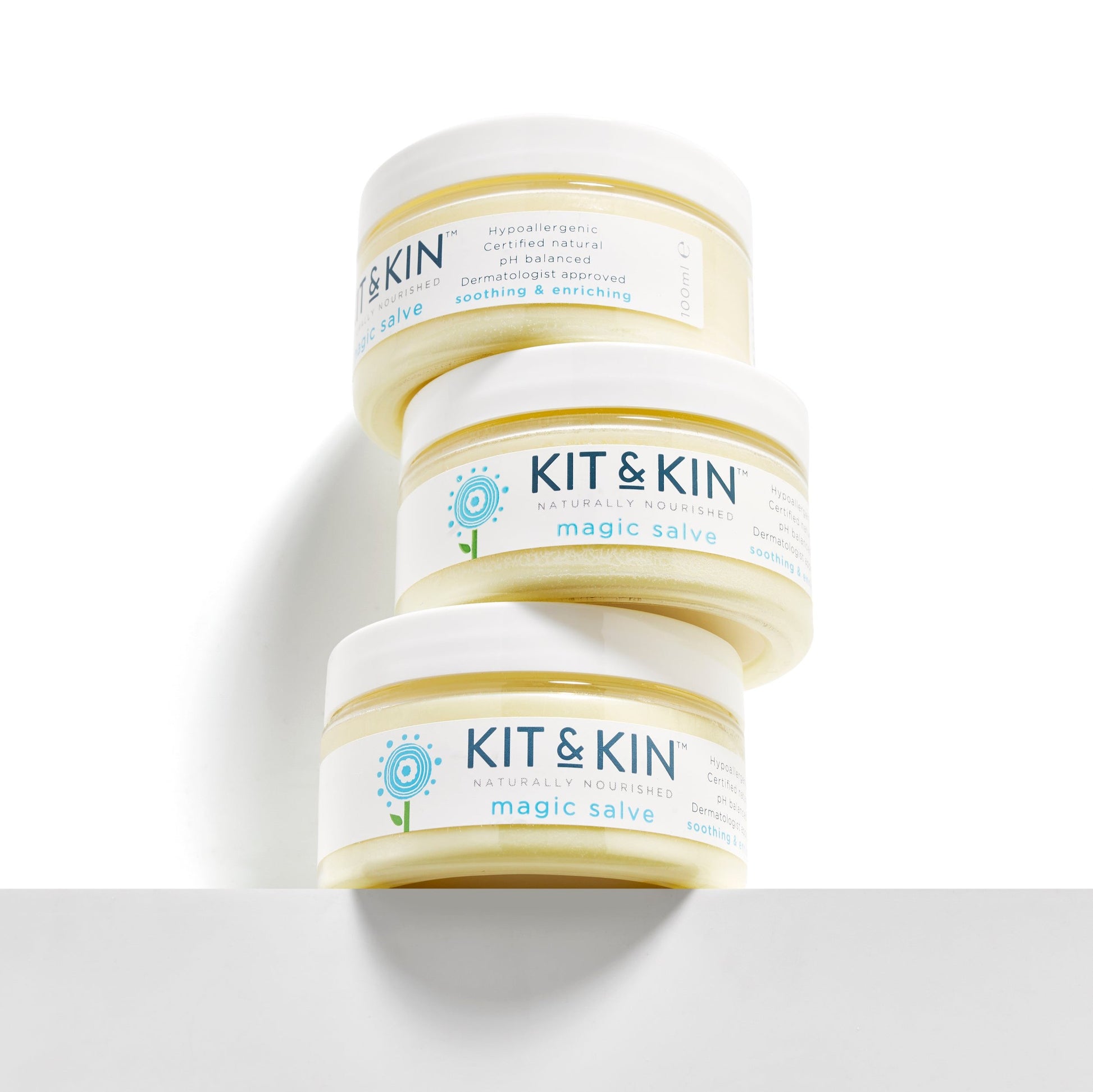 Kit & Kin Magic Salve Nappy Balm - stacked - all over baby balm