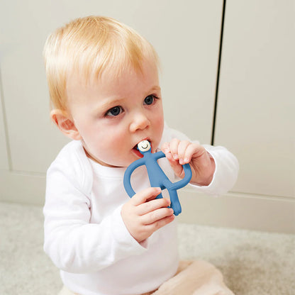 Matchstick Monkeys - Teether - Airforce Blue - boy close up