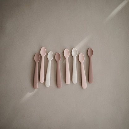 Mushie Silicone Feeding Spoons - nude and beige collection (Ivory x2 pair)