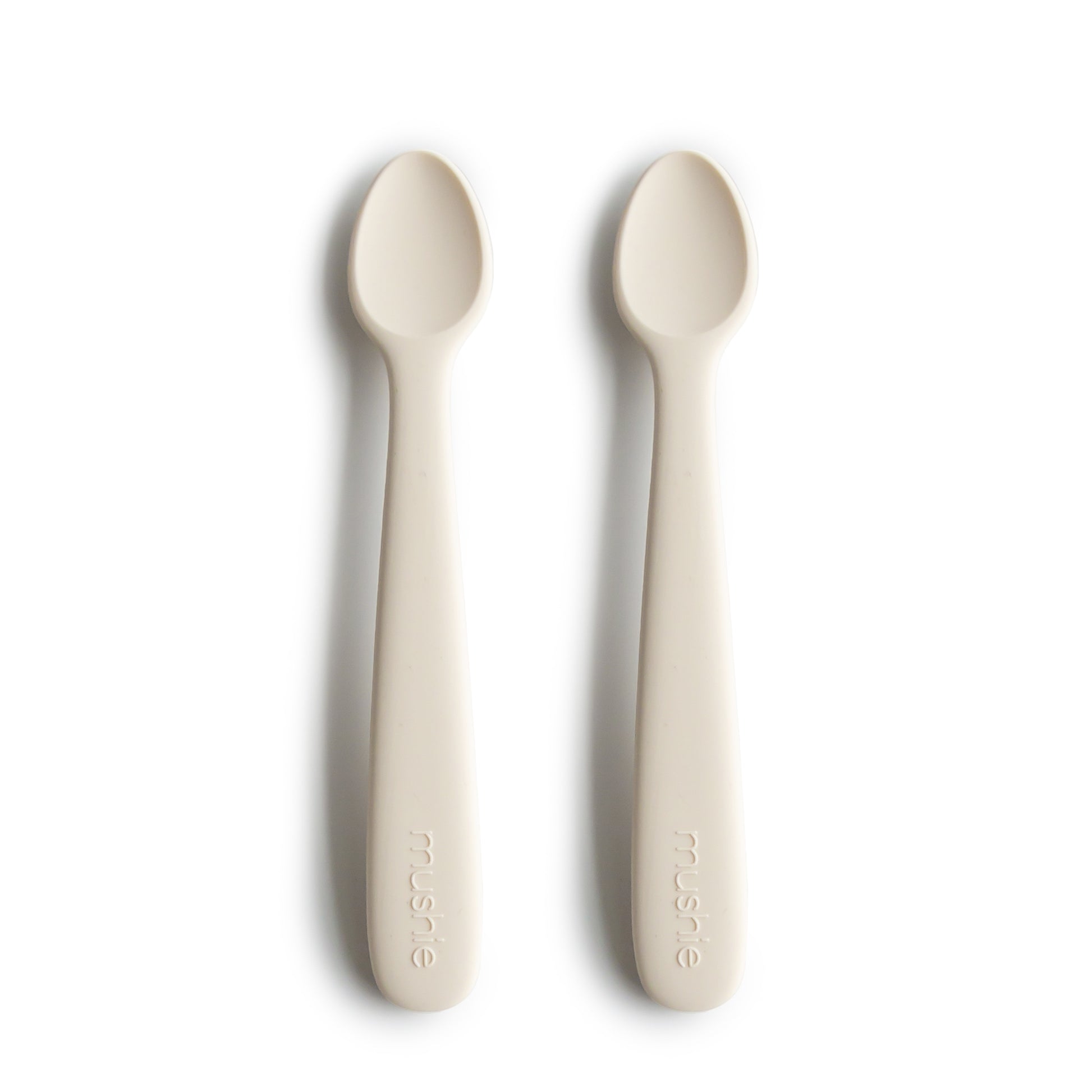 Mushie Silicone Feeding Spoons - Ivory x2 pair