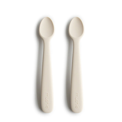 Mushie Silicone Feeding Spoons - Ivory x2 pair