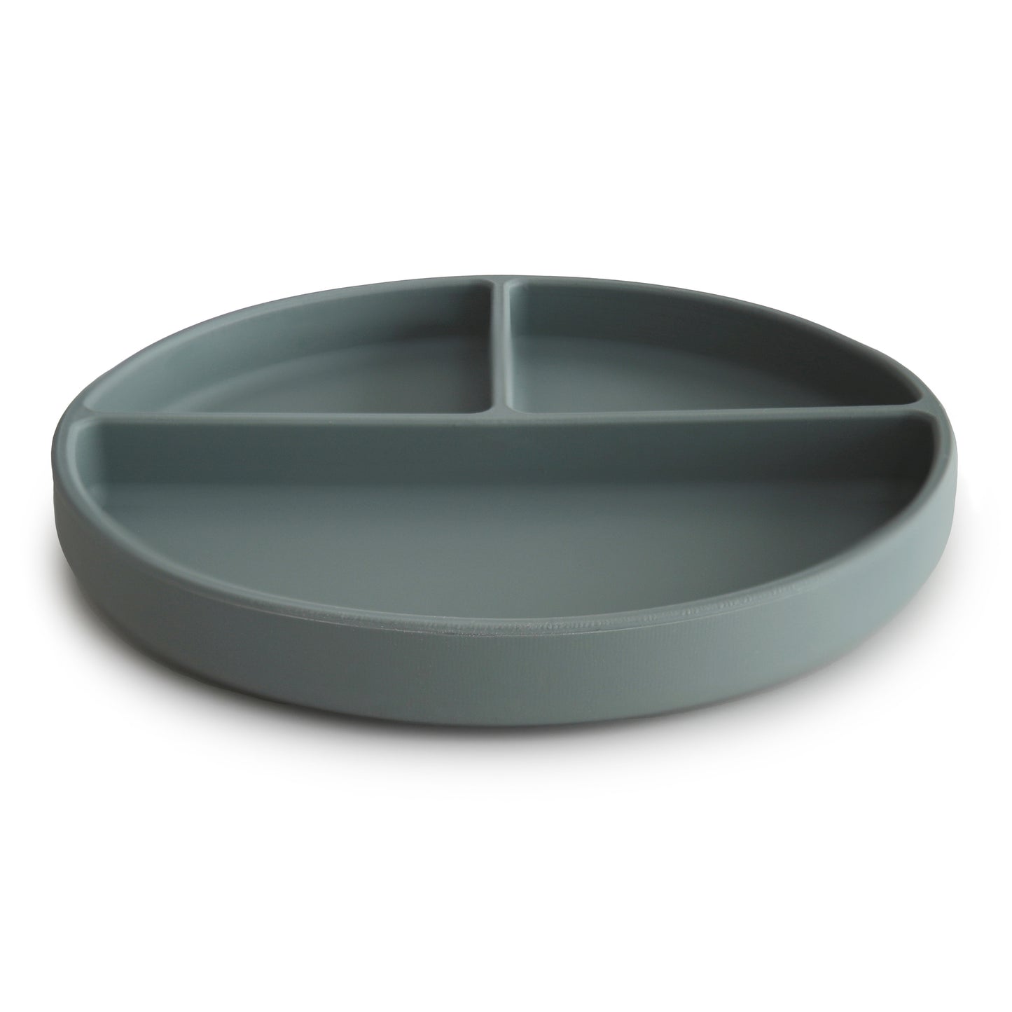 Mushie - Silicone Suction Plate - Dried Thyme - side - baby weaning toddler