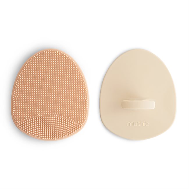 Mushie - cradle cap brush x2 set shifting sand and blush no background - cradle cap treatment